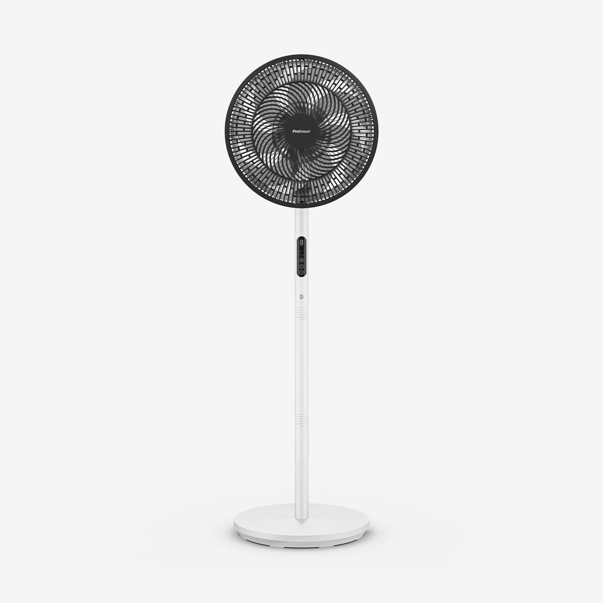 AirFlo™ Slim 43" Hybrydowy wentylator stojący – ultracichy obieg powietrza – biały/czarny