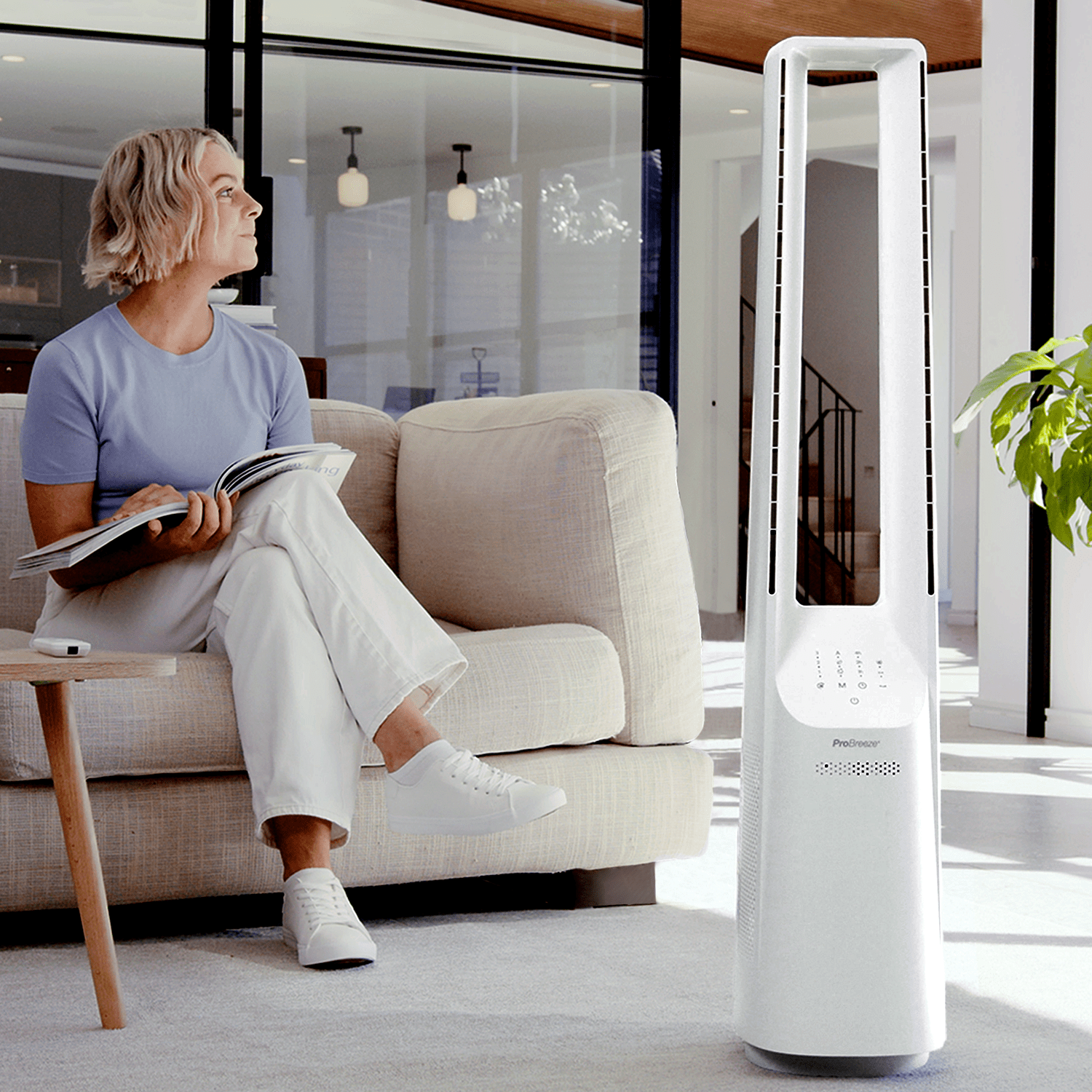 40" Ventilateur tour sans pales - Blanc