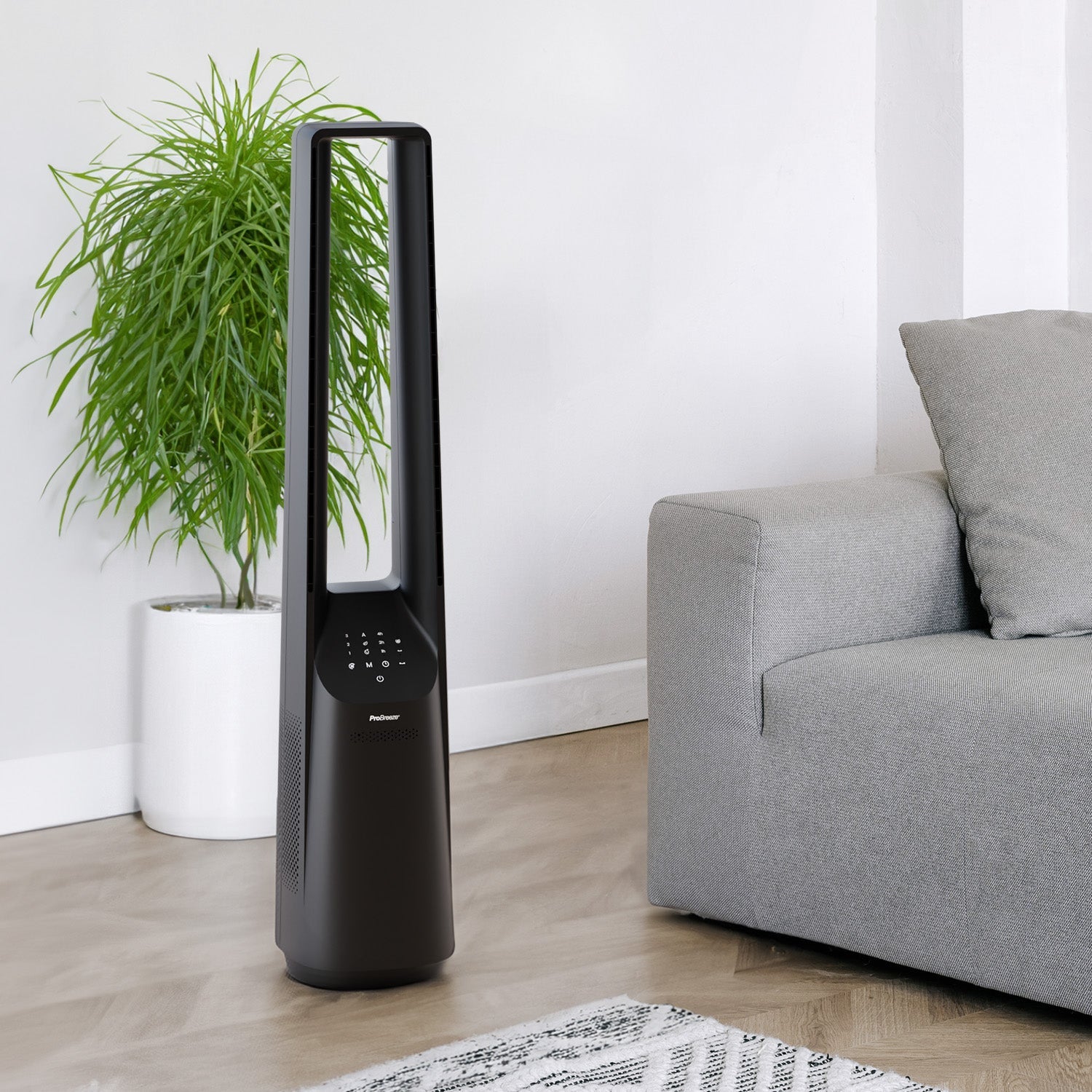 40" Turmventilator ohne Flügel mit intelligenter App-Steuerung – Schwarz