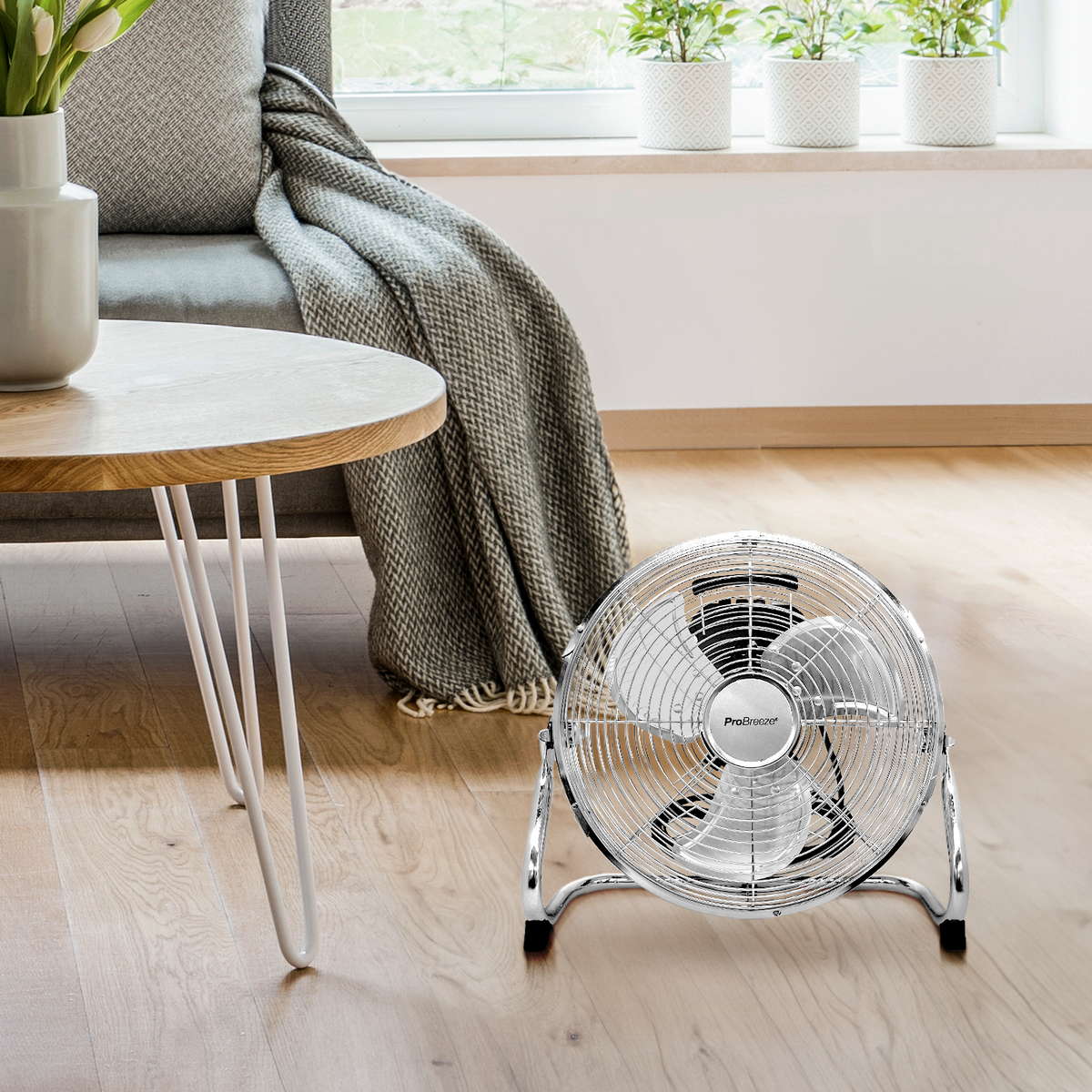 12" Chrom-Standventilator für Fitnessstudio