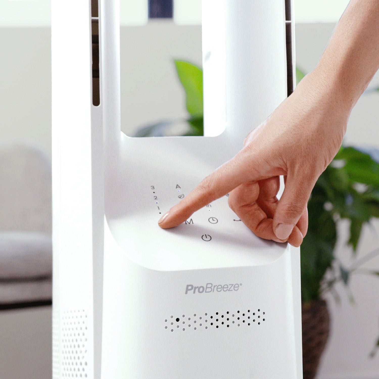 40" Bladeless torenventilator met slimme app-bediening - Wit