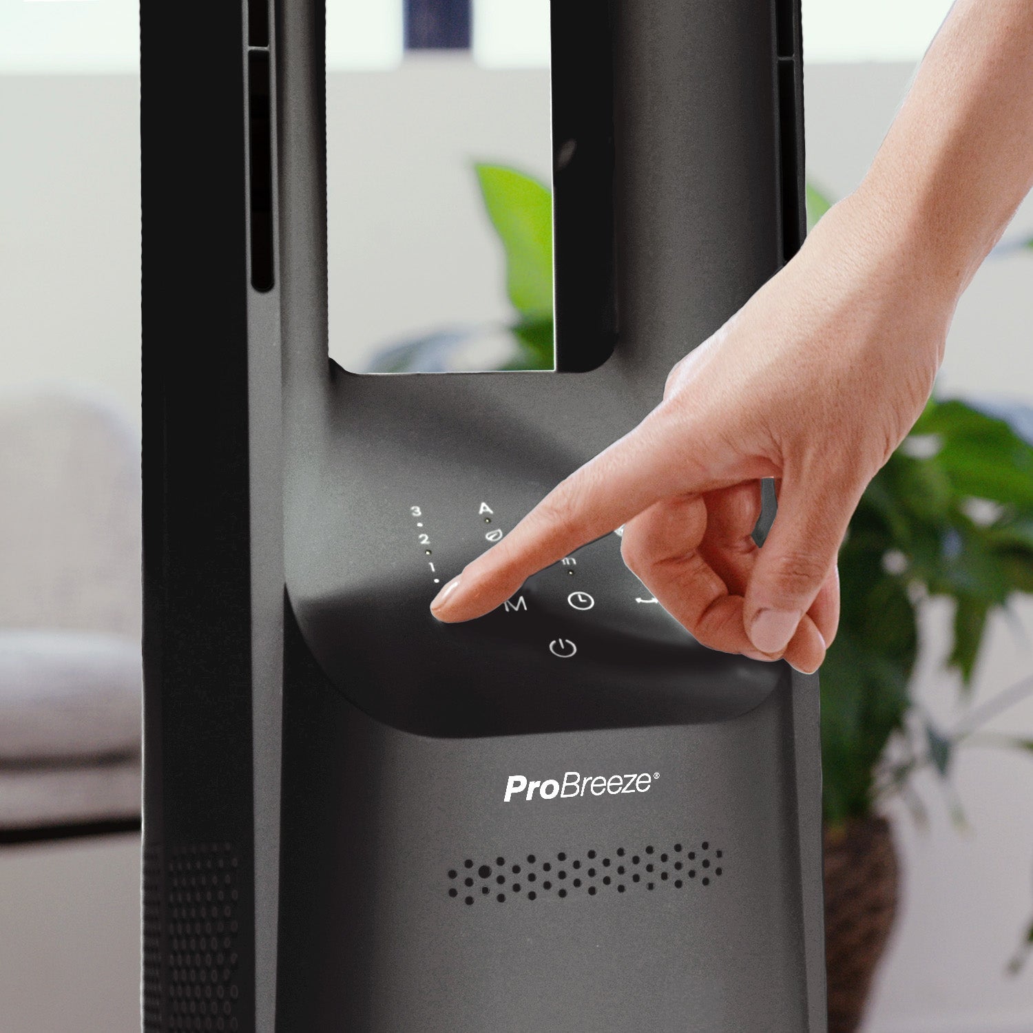 40" Turmventilator ohne Flügel mit intelligenter App-Steuerung – Schwarz