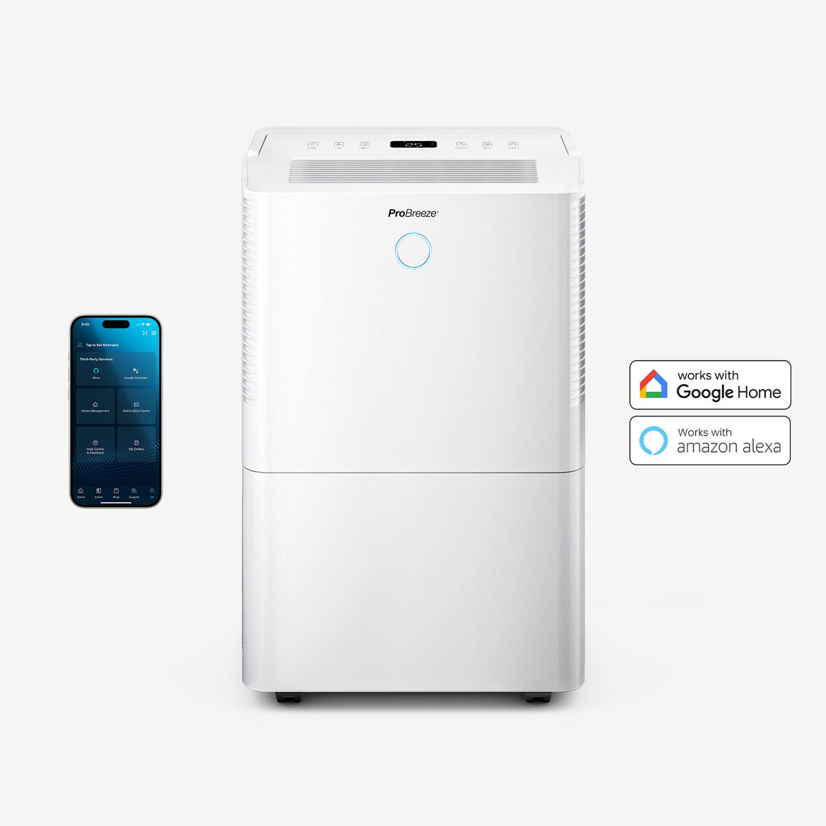 OmniDry 40L Quiet Low Energy Dehumidifier with Laundry Mode and Smart App Control