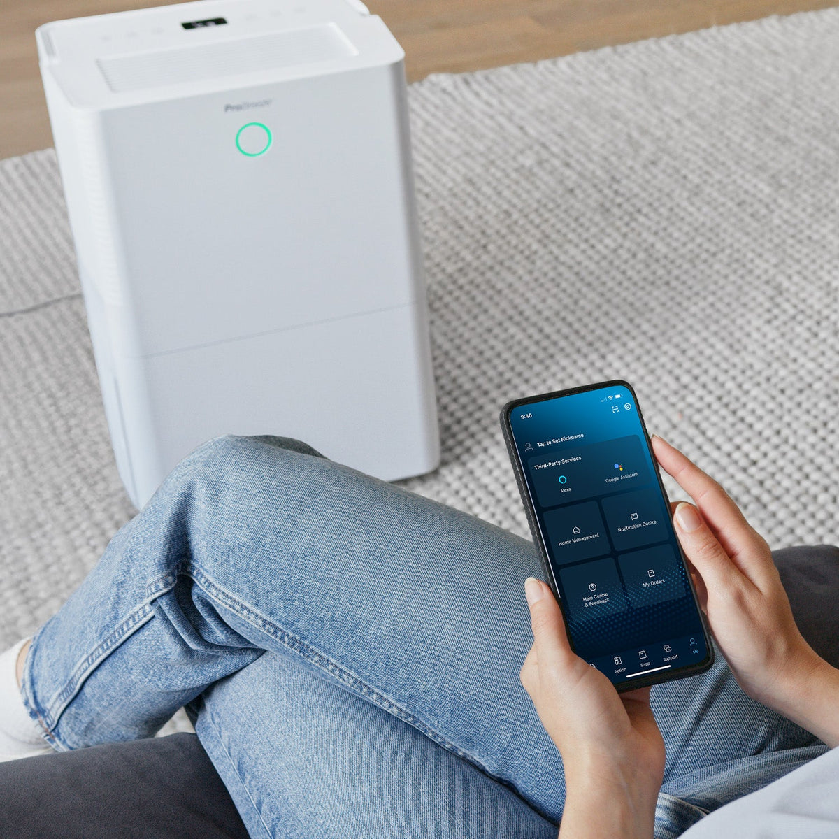 OmniDry 40L Quiet Low Energy Dehumidifier with Laundry Mode and Smart App Control