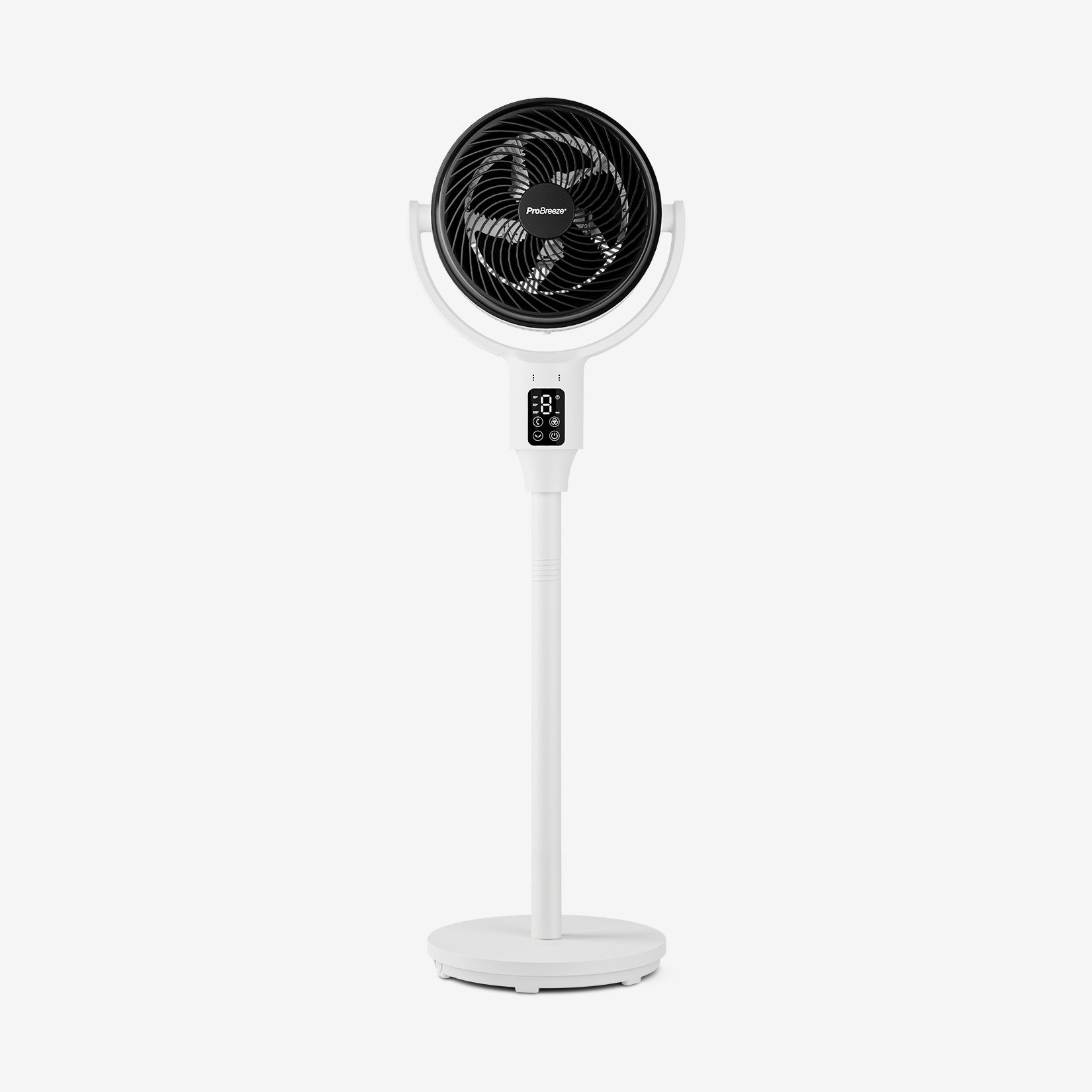 AirFlo 43" Hybrid Pedestal Fan - Ultra-Quiet Air Circulator - White