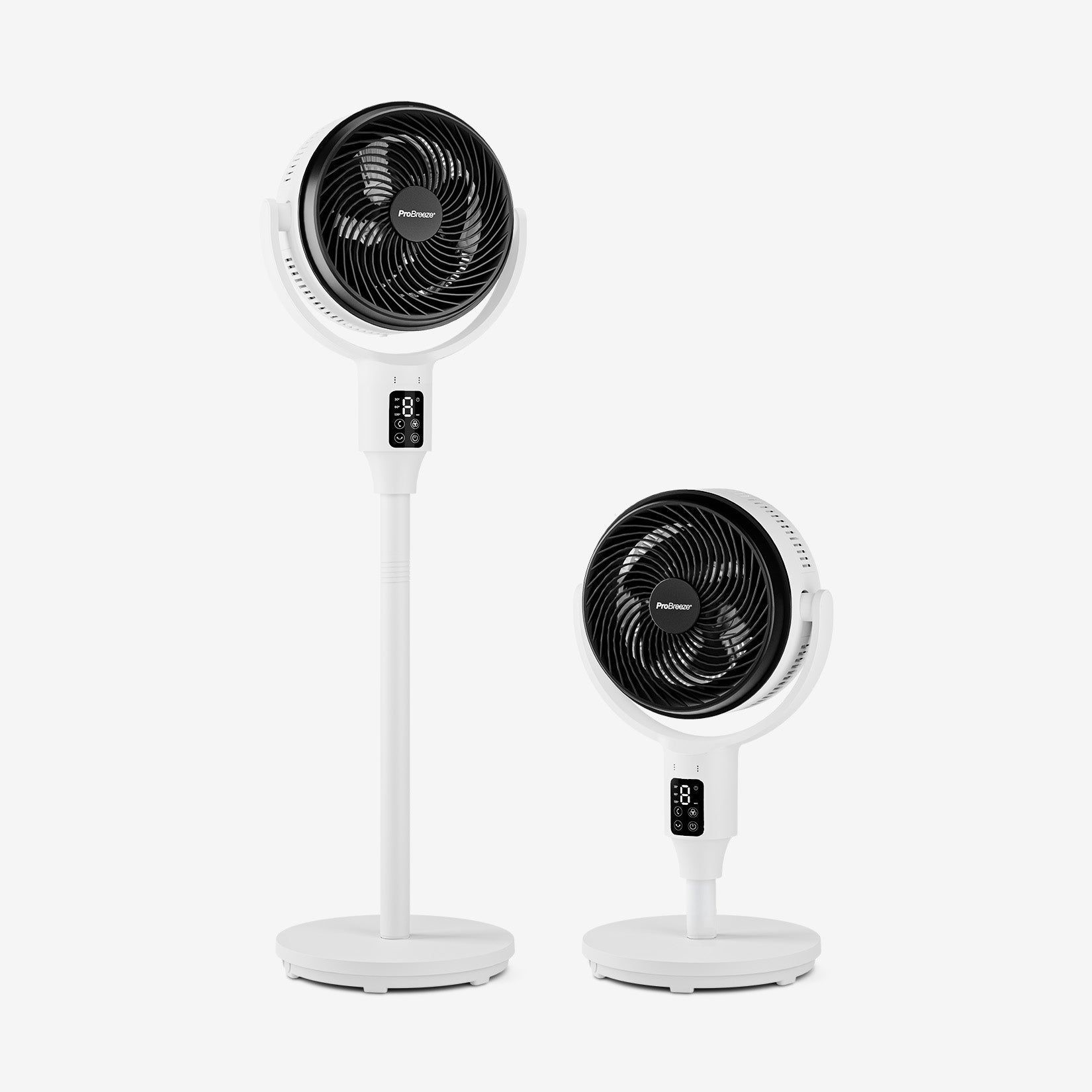 AirFlo 43" Hybrid Pedestal Fan - Ultra-Quiet Air Circulator - White