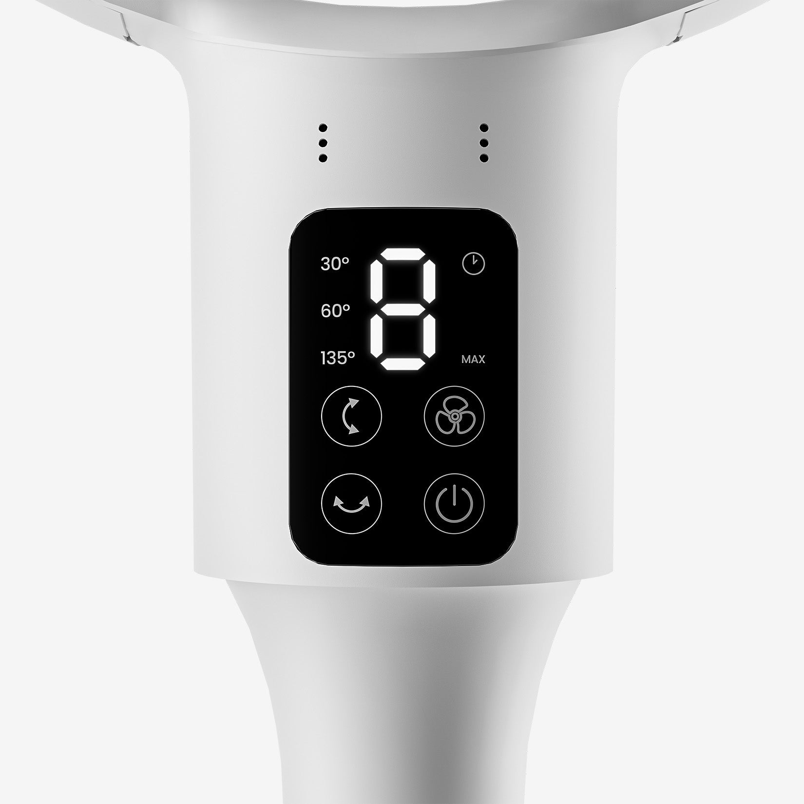 AirFlo 43" Smart Hybrid Pedestal Fan - Ultra-Quiet Air Circulator - White
