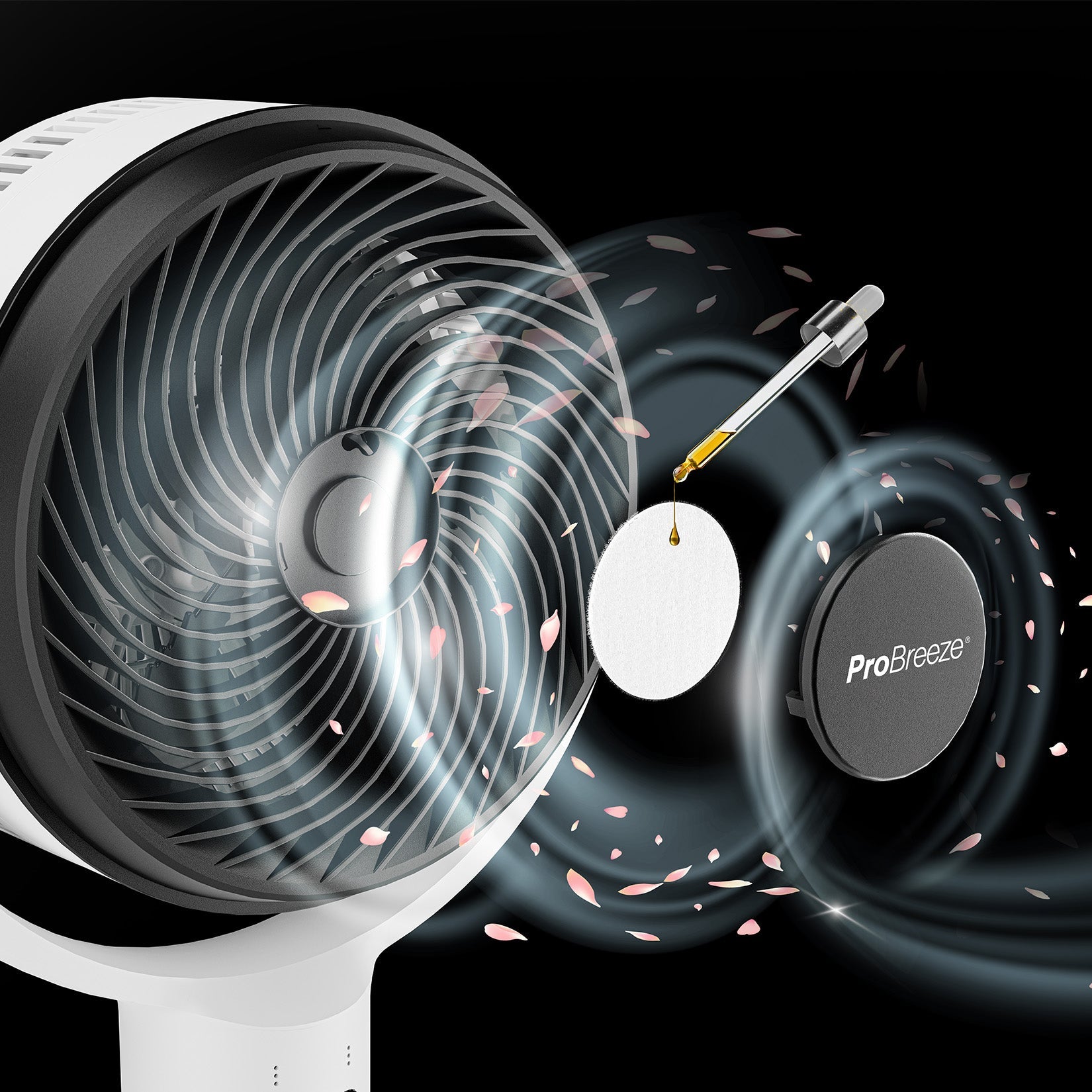 AirFlo 43" Smart Hybrid Pedestal Fan - Ultra-Quiet Air Circulator - White