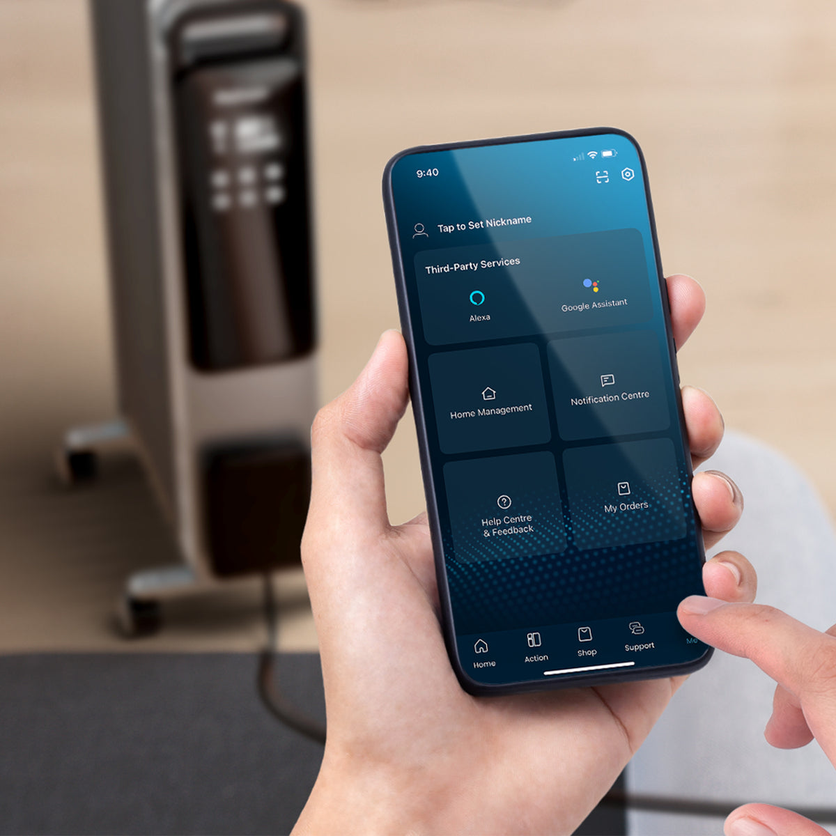 <tc>OmniWarm Radiatore a Olio 2500W con 11 Lamelle, Modalità Eco, Display Digitale e Controllo tramite App - Nero</tc>