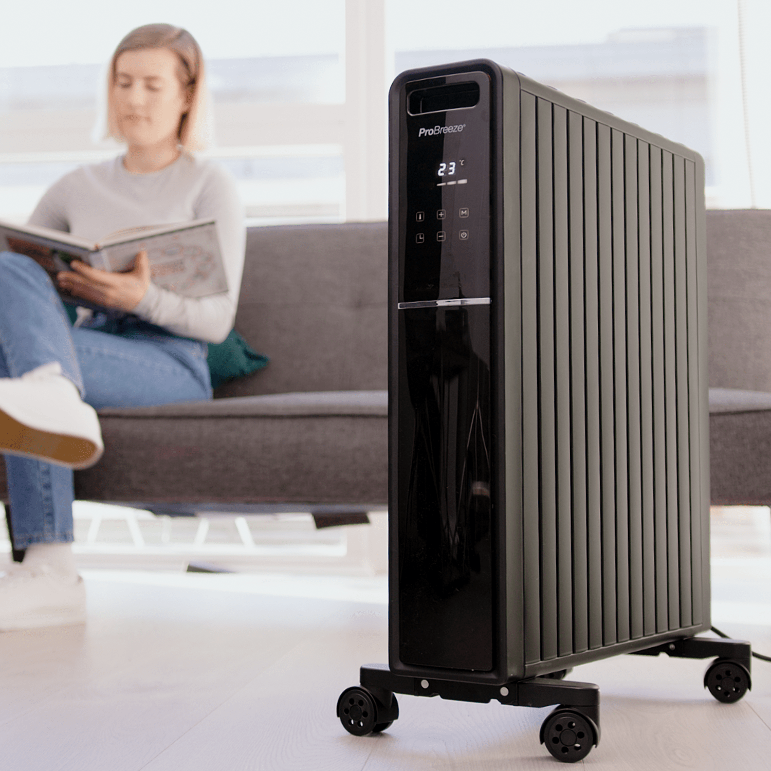 Radiador libre de aceite digital de 2000w - negro
