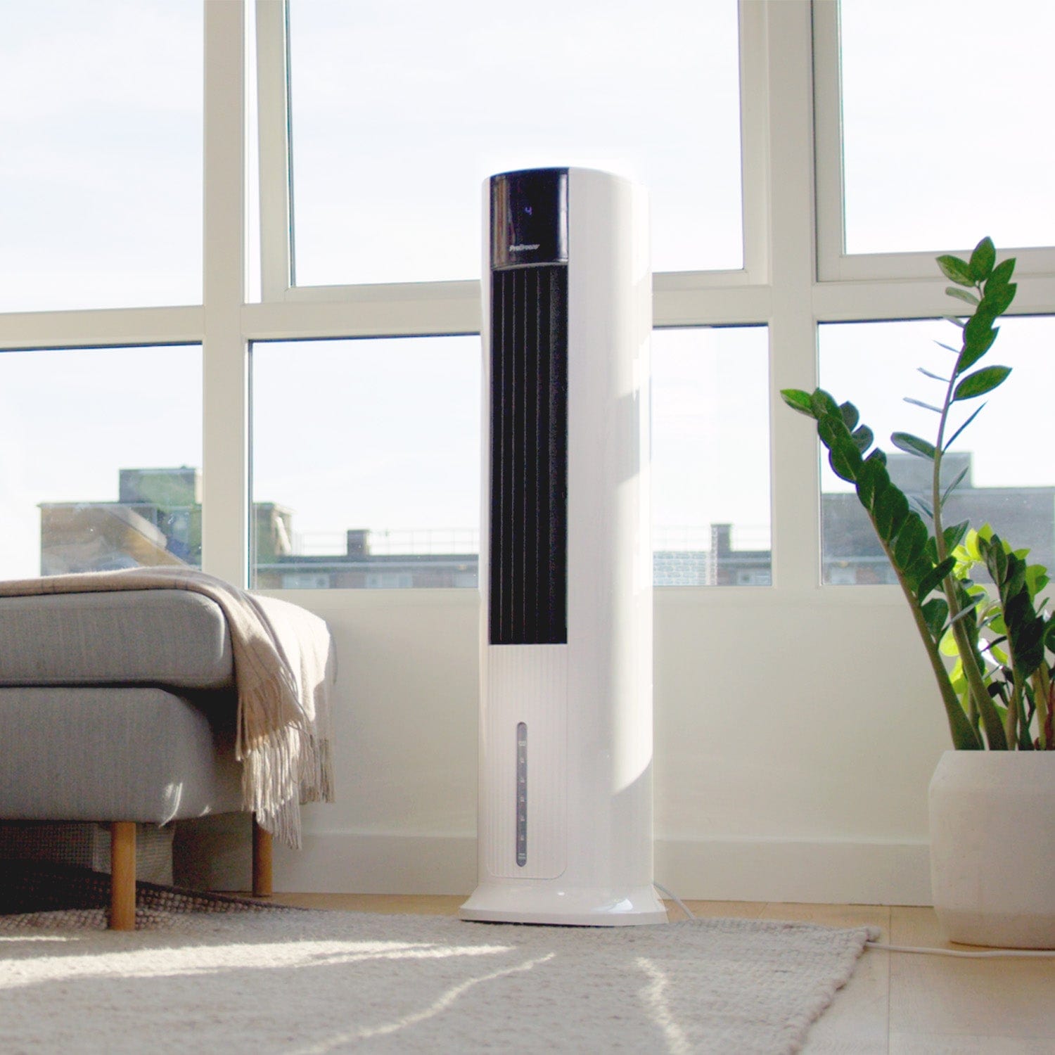 <tc>OmniAir Raffrescatore d'aria evaporativo da 7 litri e ventilatore a torre portatile con modalità Sleep, Naturale e Umidificazione</tc>
