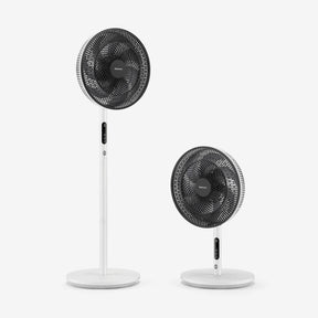 AirFlo™ Slim 43" Hybrid Pedestal Fan - Ultra- Quiet Air Circulator - White/Black