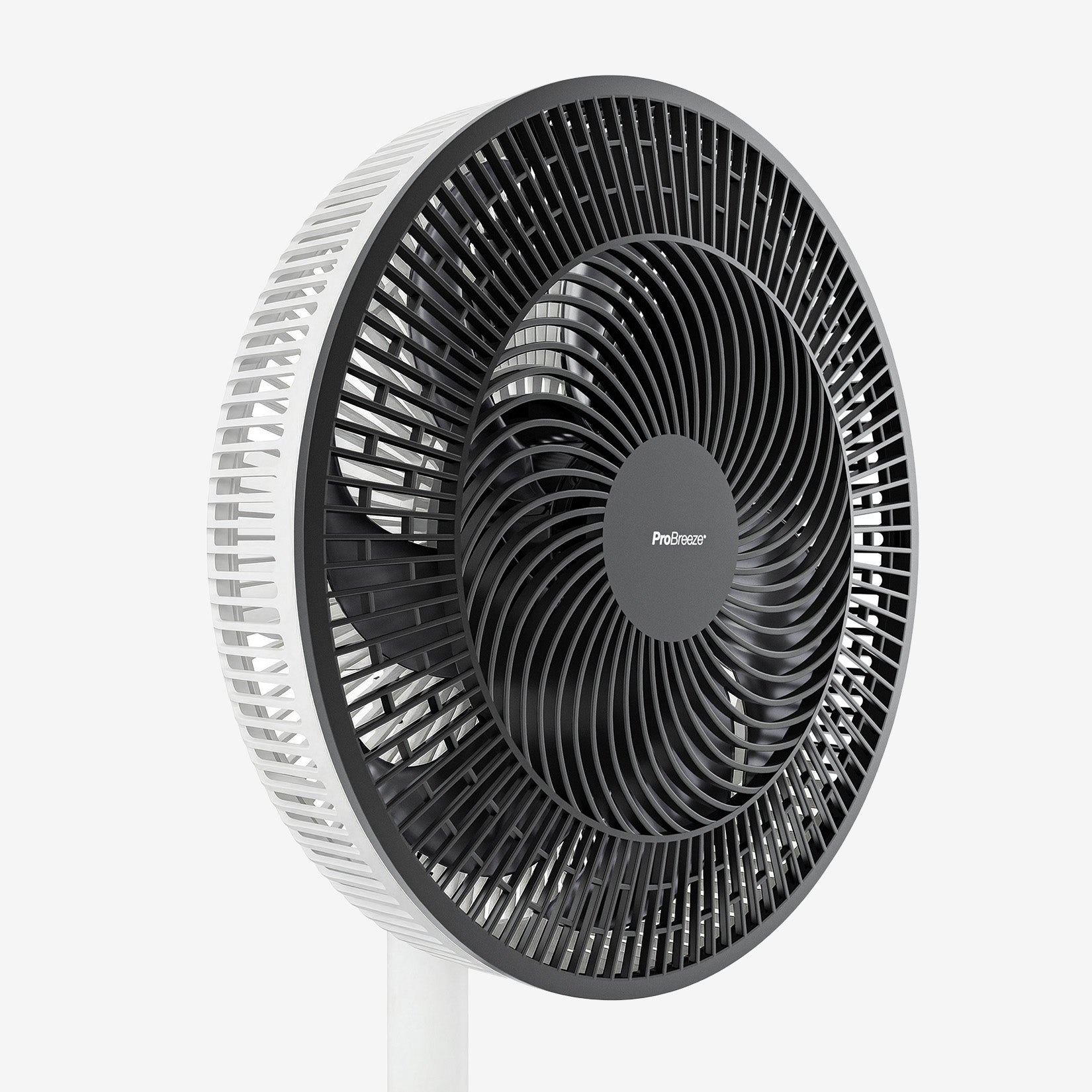 AirFlo™ Slim 43" Hybrid Pedestal Fan - Ultra- Quiet Air Circulator - White/Black