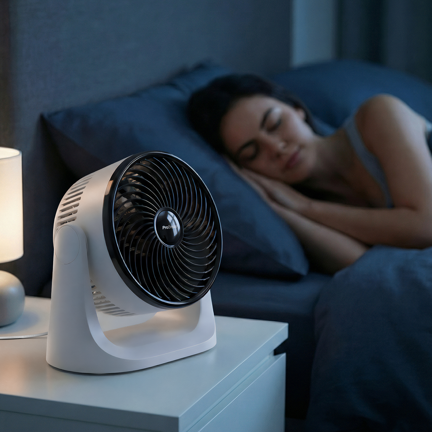 AirFlo™ Mini 11" Turbo Fan - Ultra-Quiet Air Circulator - White/Black