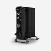 2500W Compact Oil Filled Radiator with 11 Fins and Thermostat Control - Black