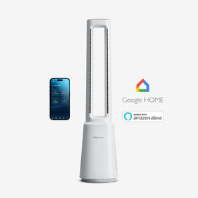 OmniAir 41" Ventilatore a torre premium senza pale e purificatore d'aria con controllo intelligente tramite app - Bianco