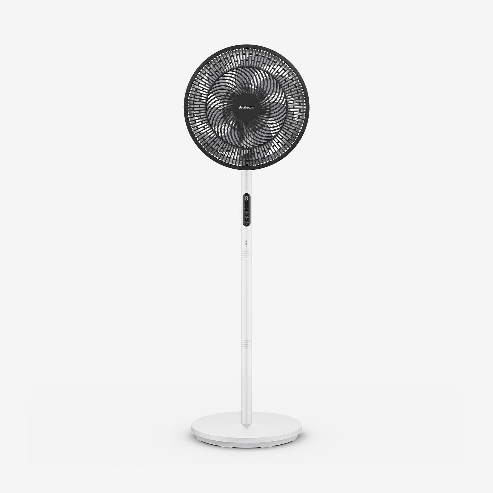 AirFlo™ Slim 43" Hybrid Pedestal Fan - Ultra- Quiet Air Circulator - White/Black