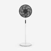 AirFlo™ Slim 43" Hybrid Pedestal Fan - Ultra- Quiet Air Circulator - White/Black