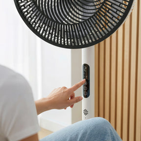 AirFlo™ Slim 43" Hybrid Pedestal Fan - Ultra- Quiet Air Circulator - White/Black
