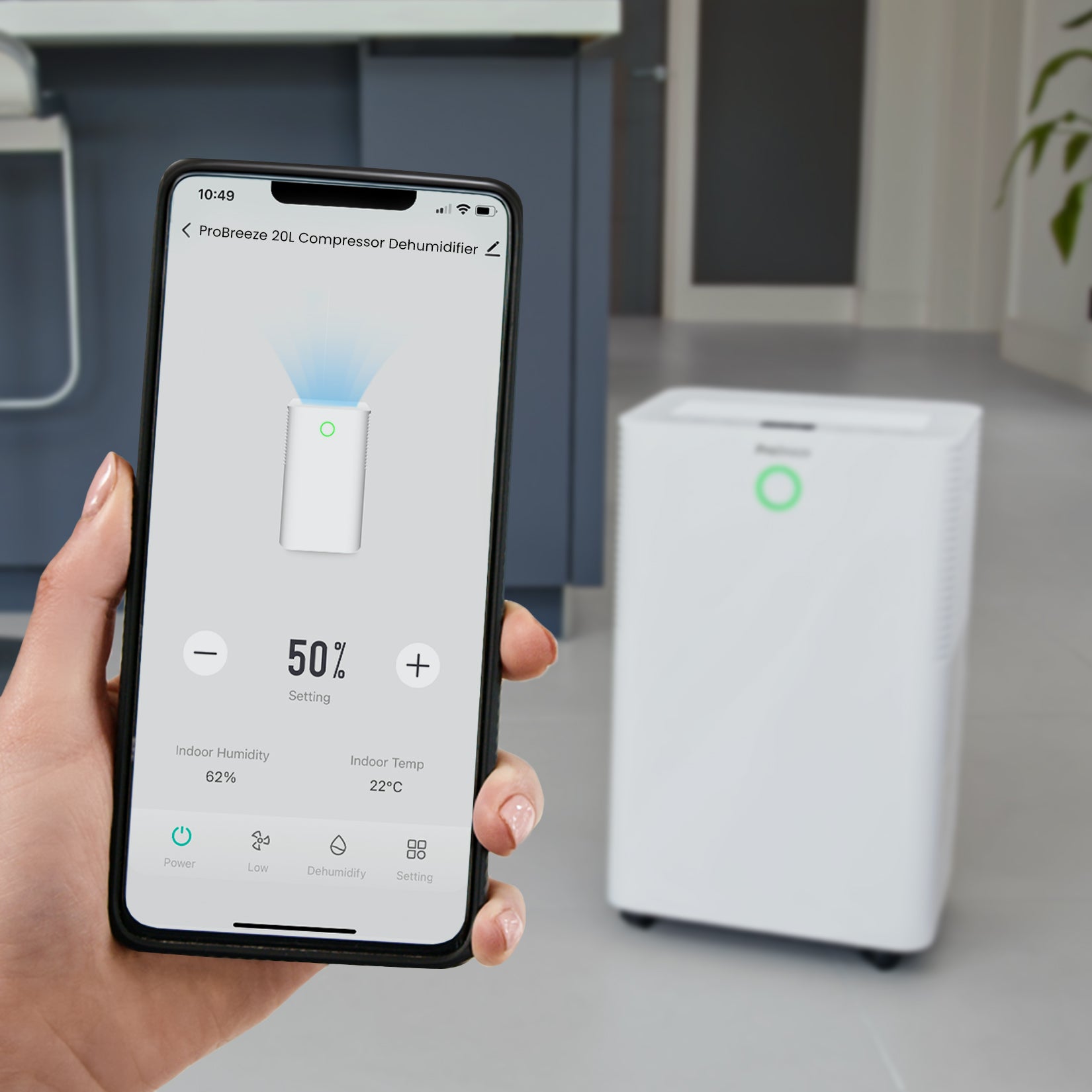 <tc>Pro Breeze Luftentfeuchter mit App & WLAN, 20L in 24h Entfeuchtungsleistung - Luftentfeuchter elektrisch mit Wäschemodus, Feuchtigkeitssensor, Timer - Gegen Schimmel - Entfeuchter für bis 30m²</tc>