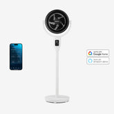 AirFlo 43" Ventilateur sur pied hybride intelligent - Circulateur d'air ultra-silencieux - Blanc