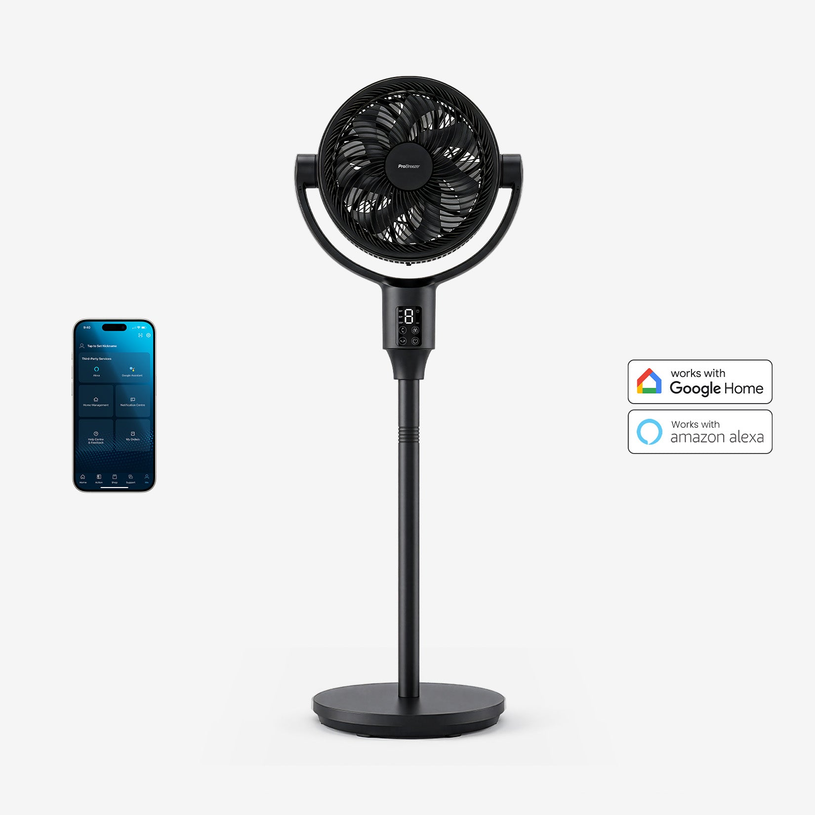 AirFlo Plus 44" Ventilatore a piantana ibrido - Circolatore d'aria ultra silenzioso - Bianco
