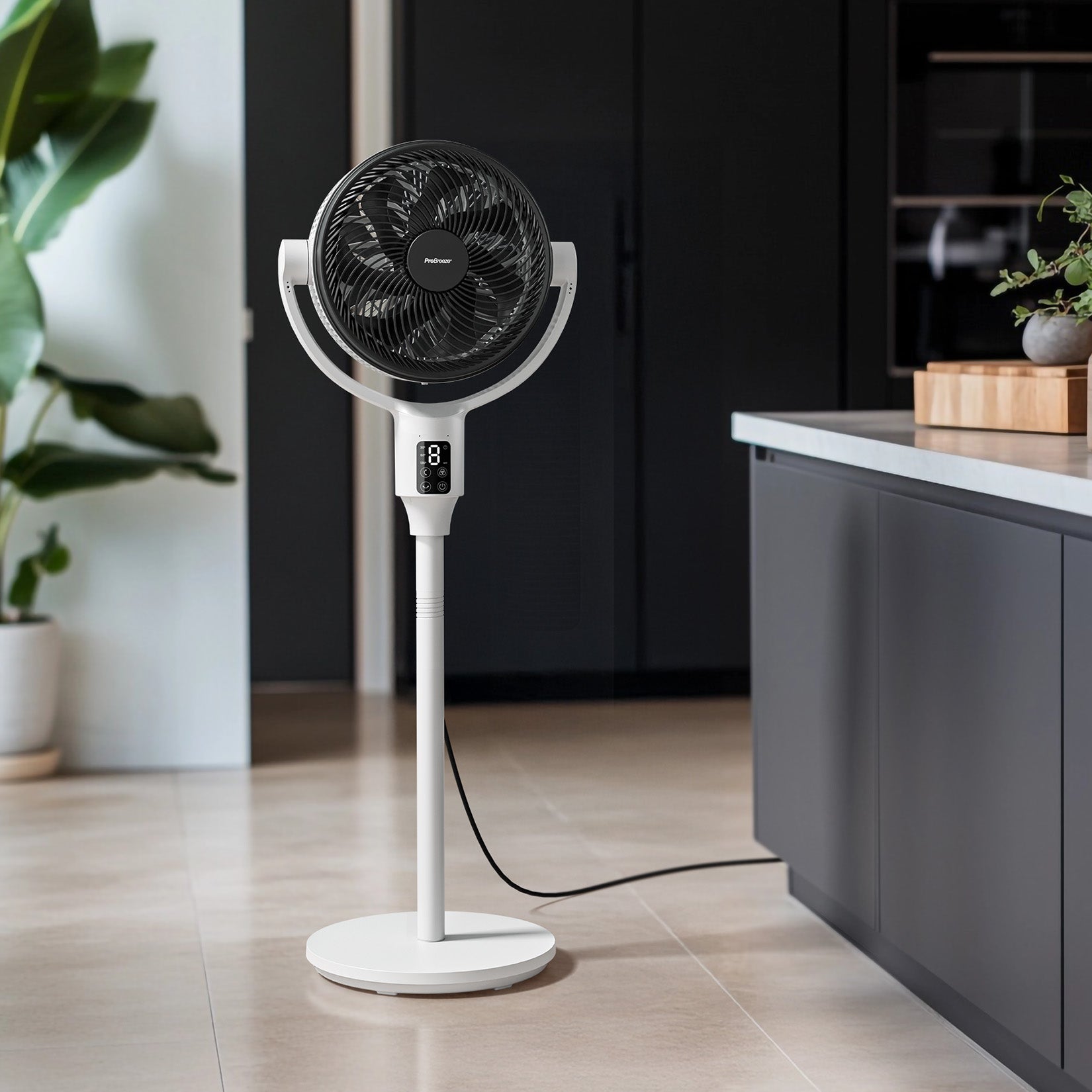 AirFlo Plus 44" Ventilatore a piantana ibrido - Circolatore d'aria ultra silenzioso - Bianco