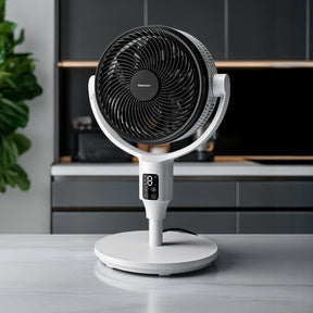 AirFlo Plus 44" Hybrid Pedestal Fan - Ultra-Quiet Air Circulator - White