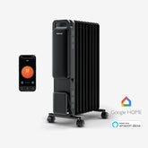 OmniWarm 2500W Oil Filled 11 Fins Eco Radiator Heater With Digital Display and Smart App Control - Black