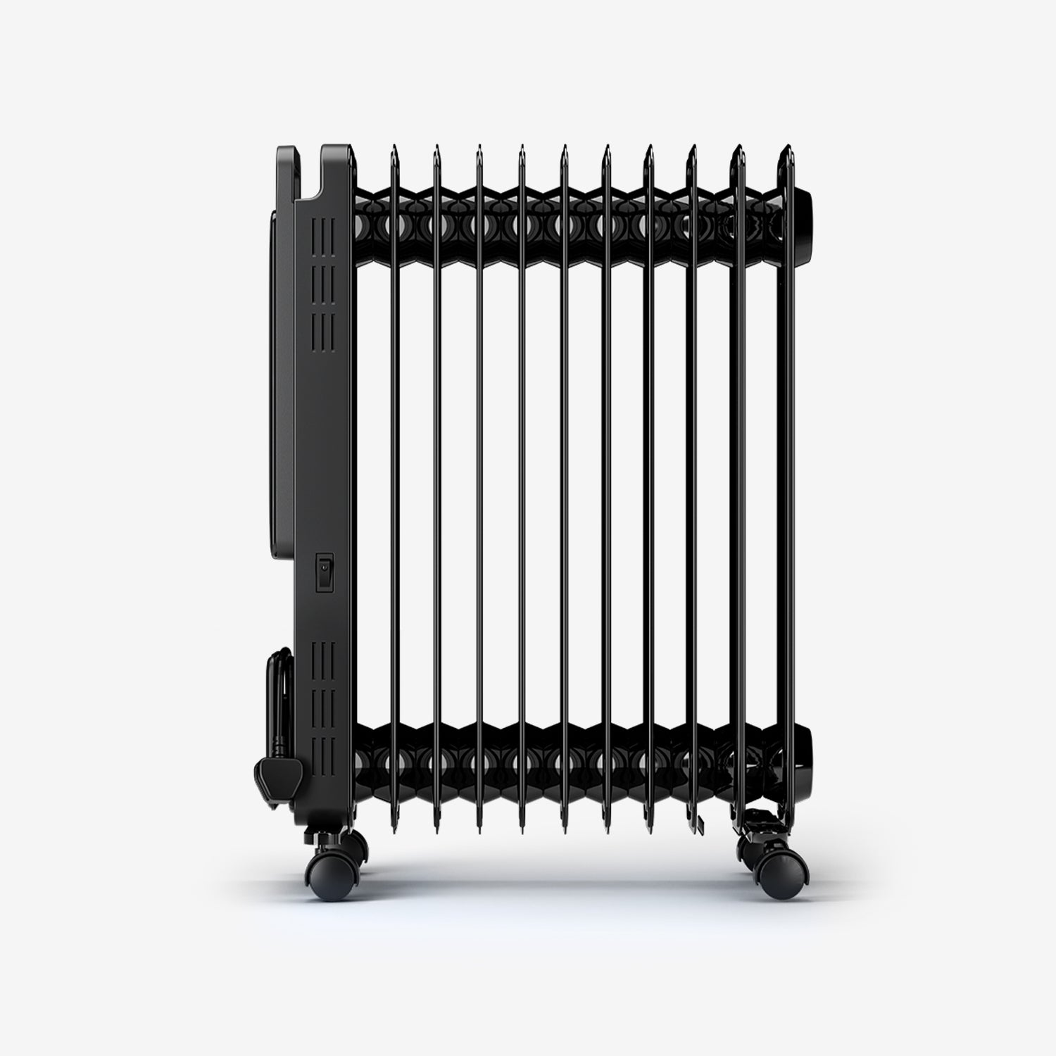 OmniWarm 2500W Oil Filled 11 Fins Eco Radiator Heater With Digital Display - Black