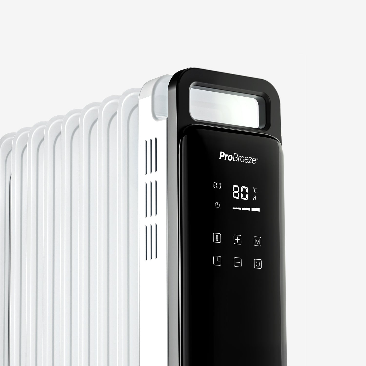 OmniWarm 2500W Oil Filled 11 Fins Eco Radiator Heater With Digital Display and Smart App Control - White