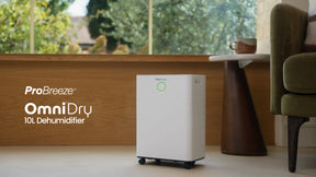 <tc>OmniDry 10L Desumidificador Silencioso, Compacto, Economizador de Espaço e de Baixo Consumo com Modo de Secagem de Roupa</tc>