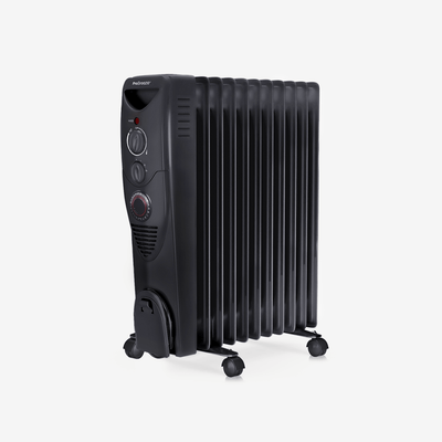 2500W Oil Filled Radiator with 11 Fins - Black