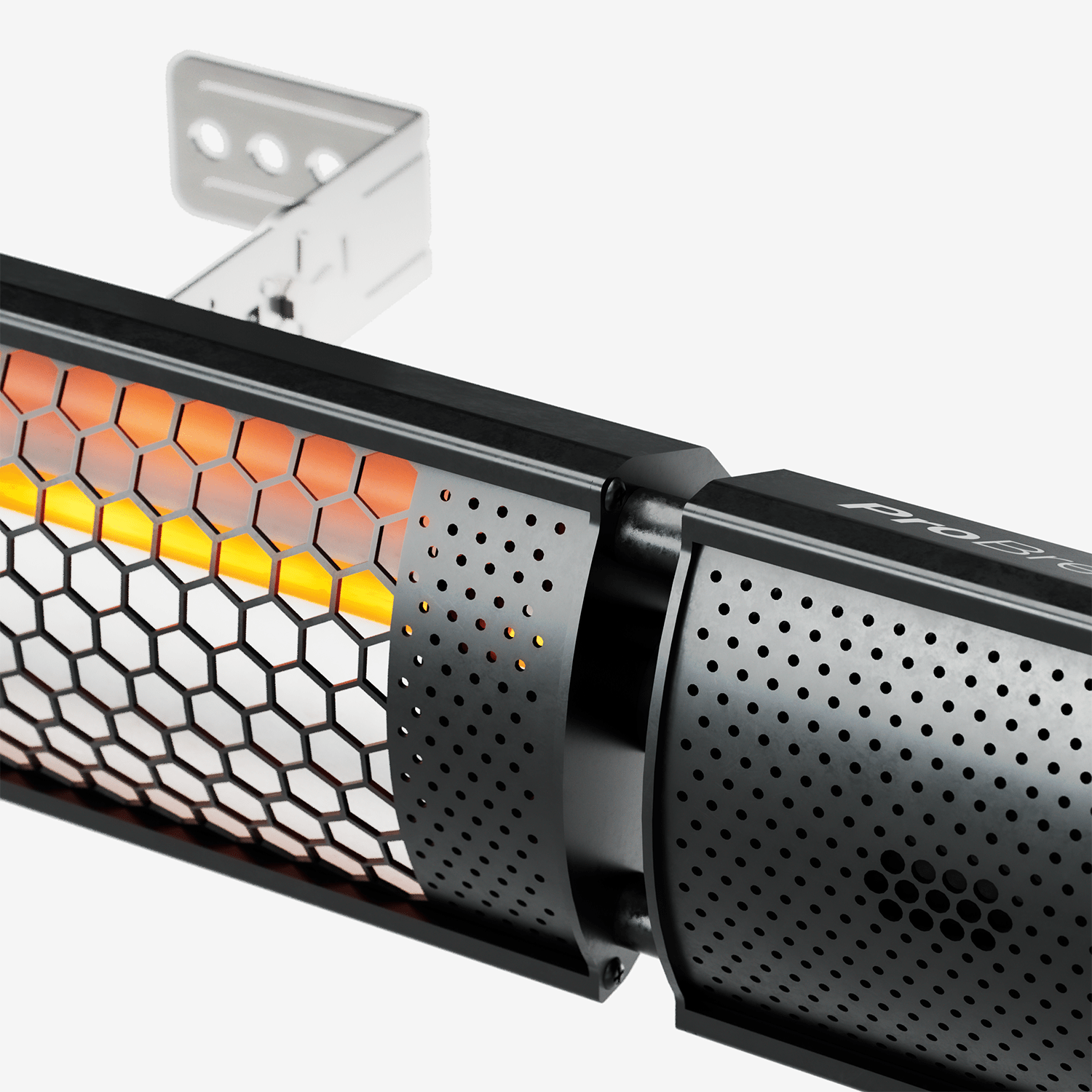 Aquecedor de pátio infravermelho montado na parede com controle remoto e 2 configurações de aquecimento