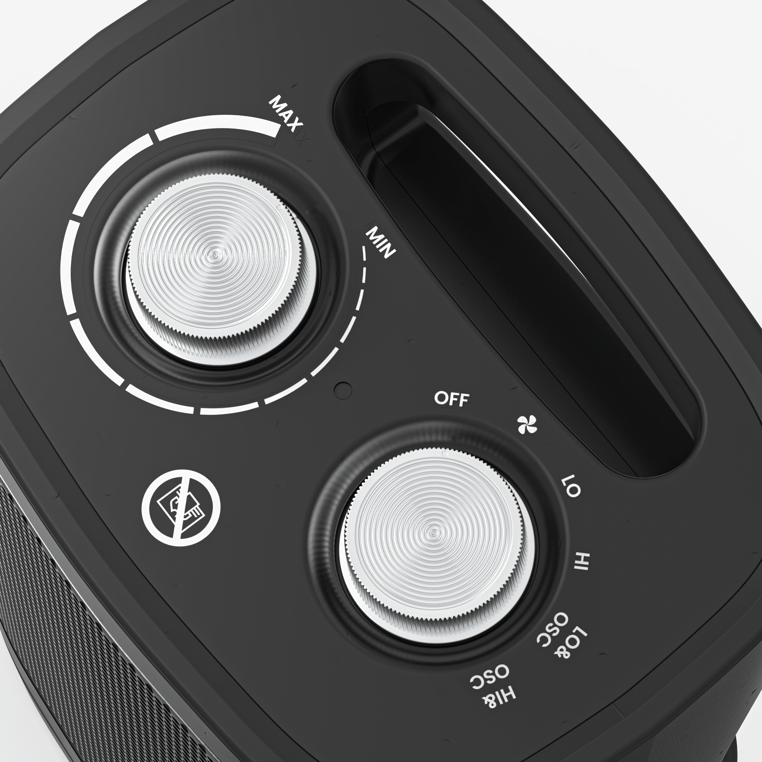 Calentador de ventilador de cerámica mini 1800W - Negro